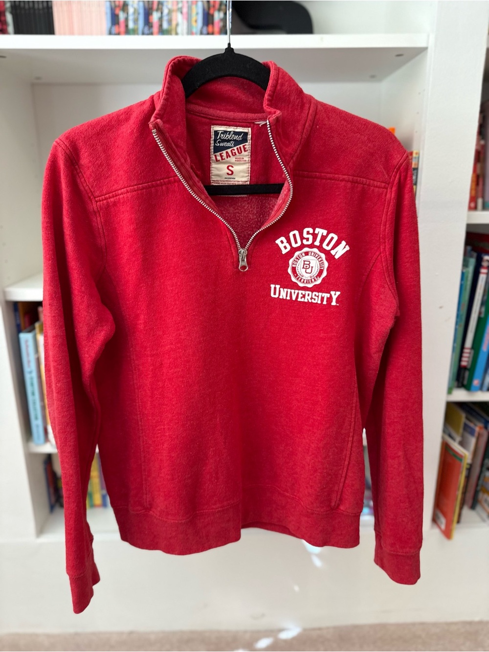 League Red Triblend Sweatshirt with Tag Detail